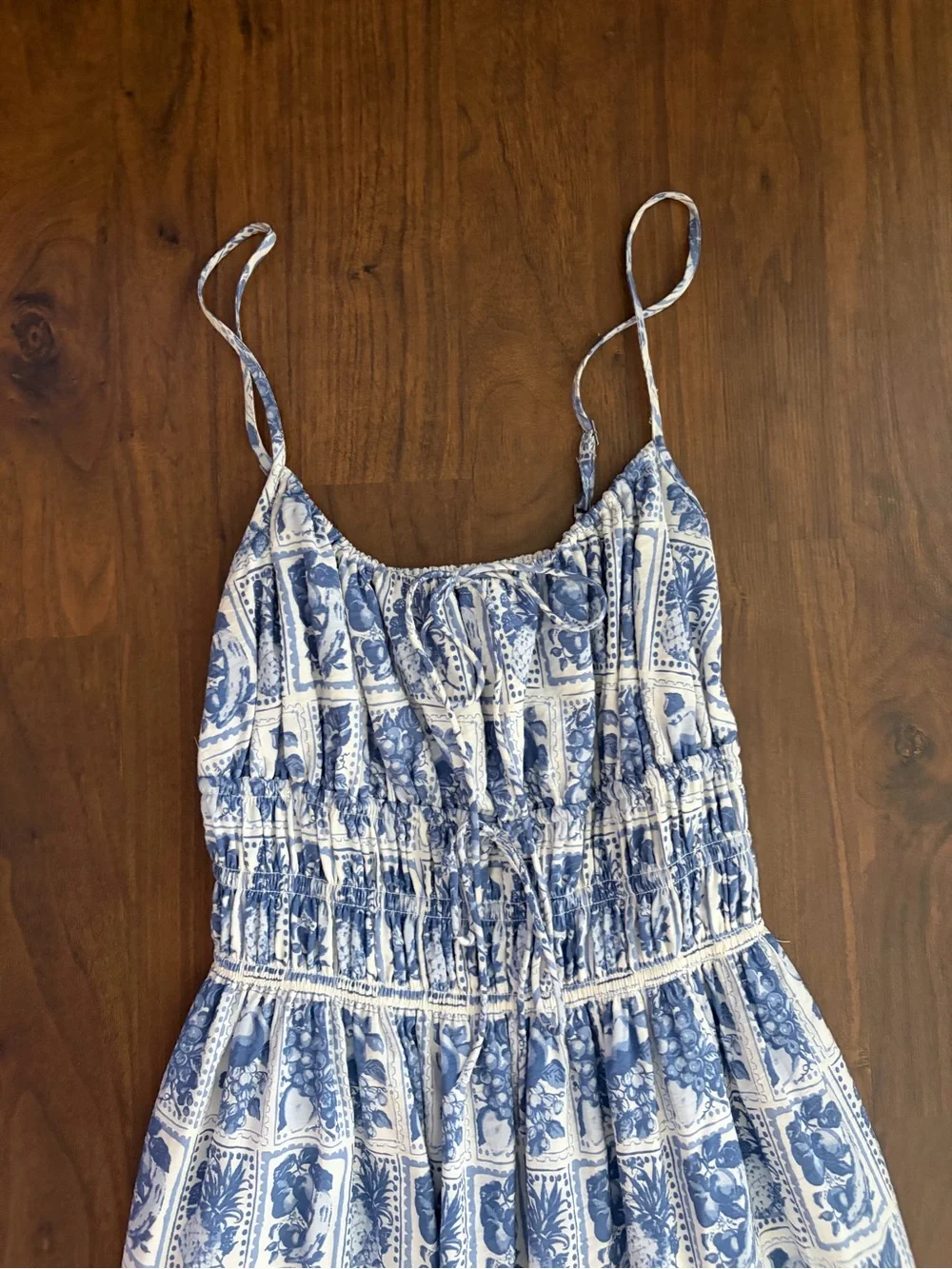 Abercrombie & Fitch Blue and White Printed Maxi Dress